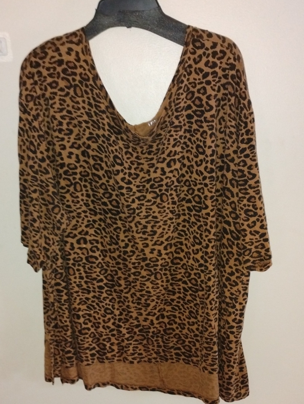 Terra & Sky Brown and Black Leopard Print V-Neck Tunic